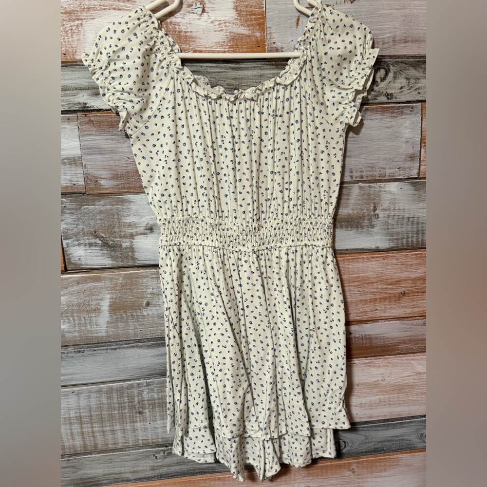 Floral Print Smocked Dress with skort